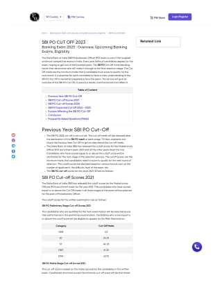 Get Details for SBI PO Cut Off | Download PDF