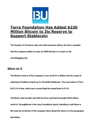 Terra Foundation Has Added $230