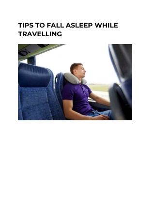 TIPS TO FALL ASLEEP WHILE TRAVELLING