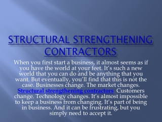 structural strengthening contractors