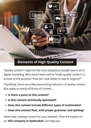 Elements of High Quality Content