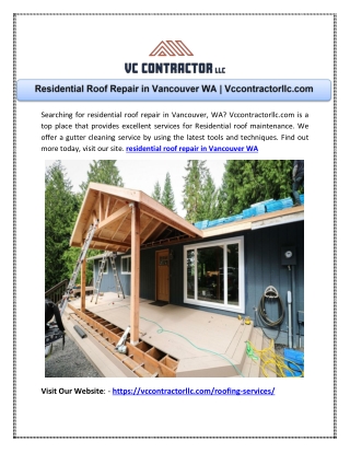 Residential Roof Repair in Vancouver WA | Vccontractorllc.com