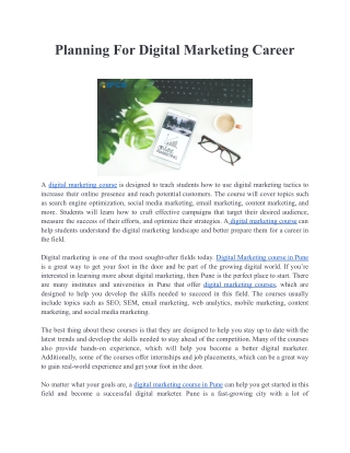 Career in Digital Marketing