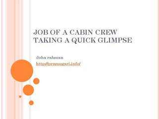 Job of a Cabin Crew