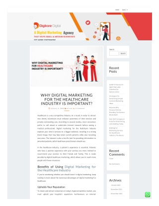 Why Digital Marketing For The Healthcare Industry Is Important