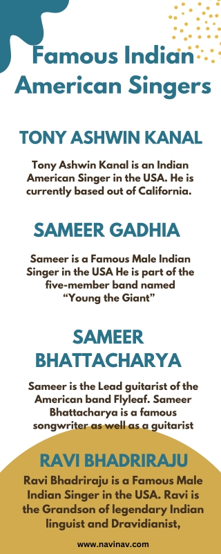 Famous Indian American Singers - Info