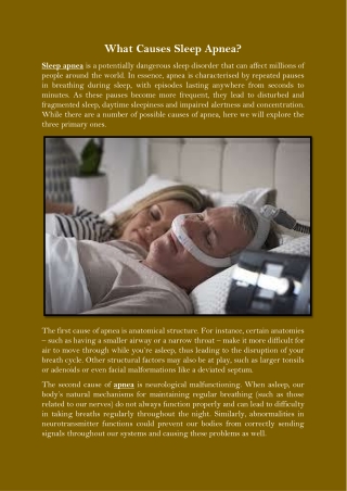 What Causes Sleep Apnea