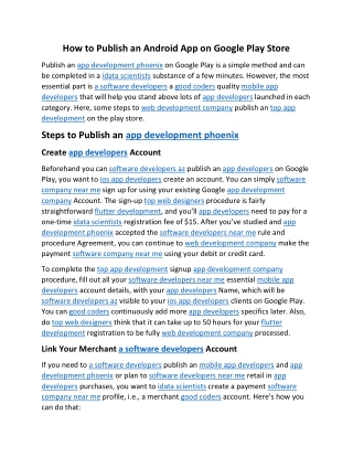 How to Publish an Android App on Google Play Store