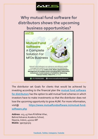 Why mutual fund software for distributors shows the upcoming business opportunities