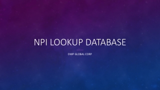 The NPI Lookup Database Services In USA | Visual Basic Services