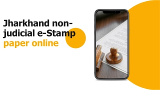 Jharkhand non-  judicial e-Stamp  paper online