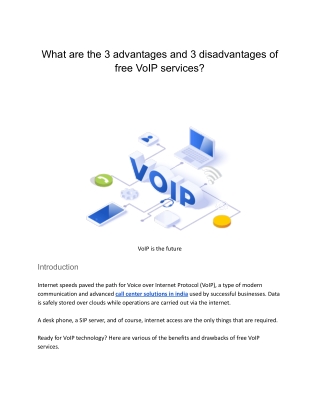 What are advantages and disadvantages of free VOIP services