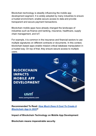 Blockchain Impact On Mobile App Development Process