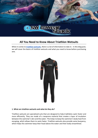 All You Need to Know About Triathlon Wetsuits