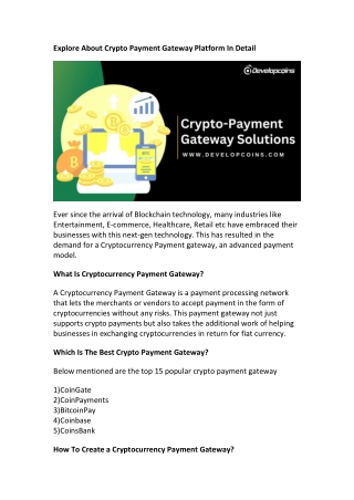 Cryptocurrency Payment Gateway Development