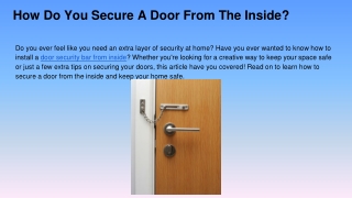 How Do You Secure A Door From The Inside_