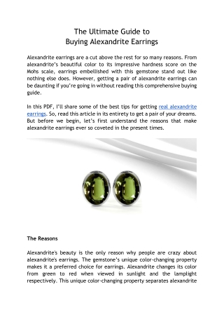 The Ultimate Guide to Buying Alexandrite Earrings