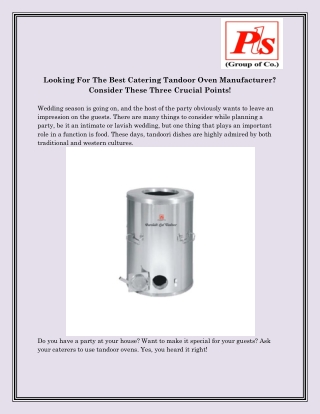 Catering Tandoor Manufacturers In Mumbai