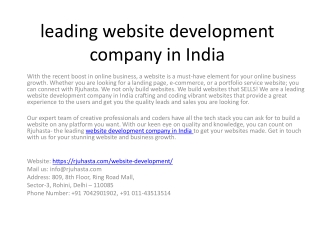 leading website development company in India