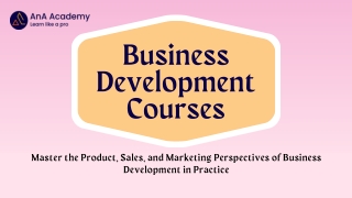 Business Development Courses in Madurai - AnA Academy