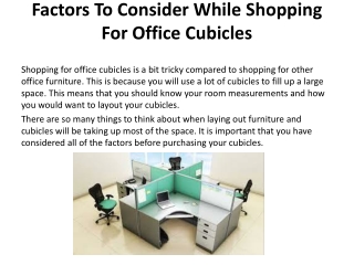 Factors To Consider While Shopping For Office Cubicles