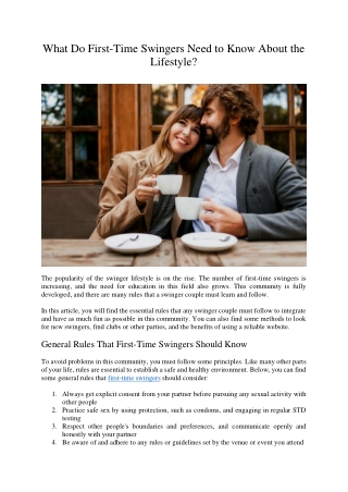 What Do First-Time Swingers Need to Know About the Lifestyle