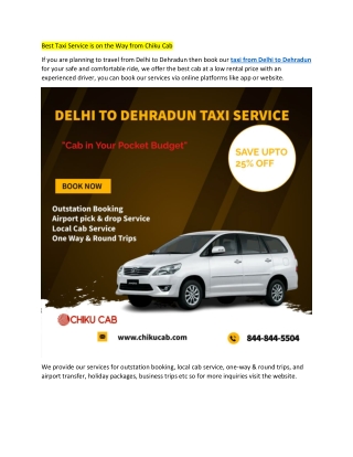 Best Taxi Service is on the Way from Chiku Cab (1)