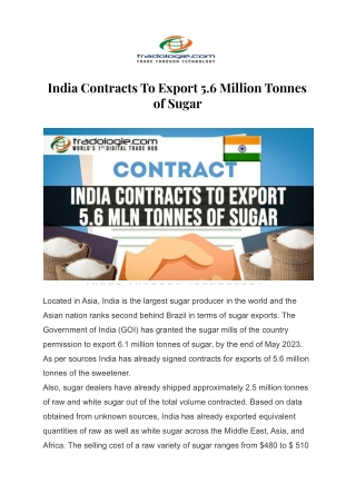 India Contracts To Export 5