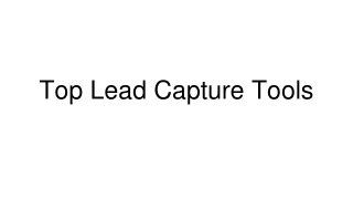 Top Lead Capture Tools