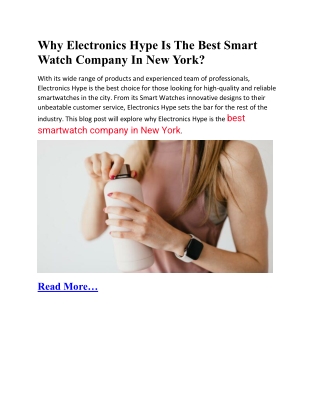 Why Electronics Hype Is The Best Smart Watch Company In New York