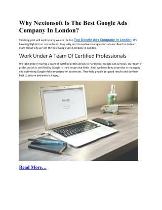 Why Nextonsoft Is The Best Google Ads Company In London