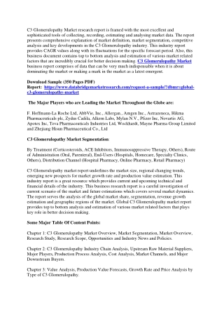 C3 Glomerulopathy Market