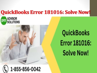 QuickBooks Error 181016 Solve Now