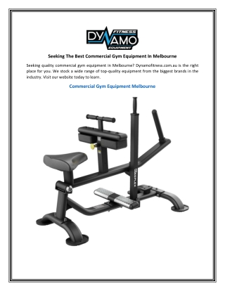 Seeking The Best Commercial Gym Equipment In Melbourne
