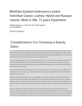 Blinkfairy Eyelash Extensions London