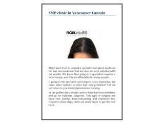 SMP clinic in Vancouver Canada