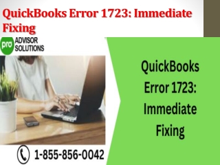 QuickBooks Error 1723 Immediate Fixing