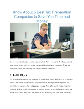 Best company for taxes