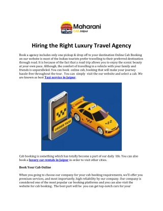Hiring the Right Luxury Travel Agency