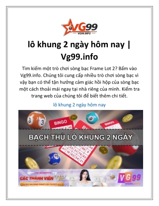 lô khung 2 ngày hôm nay  Vg99.info