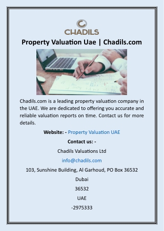 Property Valuation Uae  Chadils