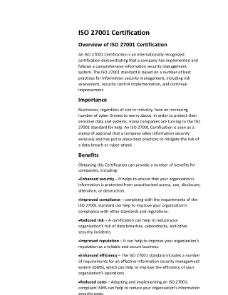 iso 27001 certification in india