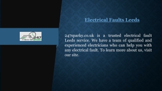 Electrical Faults Leeds  247sparky.co.uk