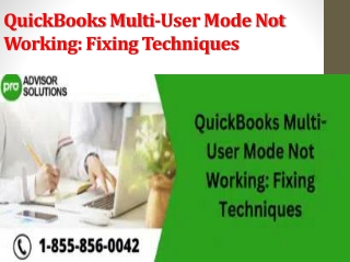 QuickBooks Multi-User Mode Not Working Fixing Techniques