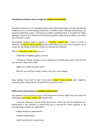 5-Student Visas Australia