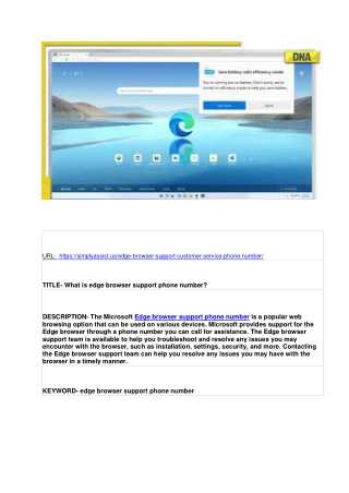What is edge browser support phone number?
