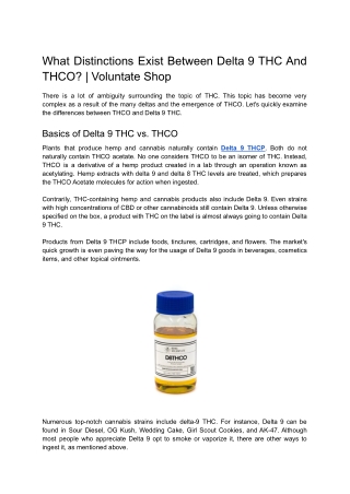 What Distinctions Exist Between Delta 9 THC And THCO_ _ Voluntate Shop