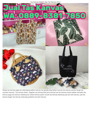 O88ᑫ.8ᣮ81.785O (WA) Tas Tote Bag Kanvas Murah Tas Kanvas Drill