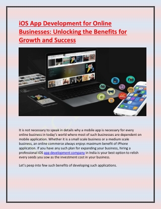 iOS App Development for Online Businesses Unlocking the Benefits for Growth and Success