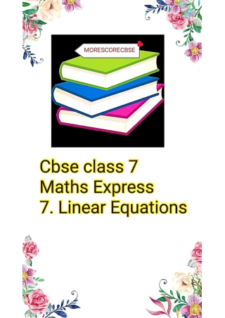 class 7 linear equations complete pdf